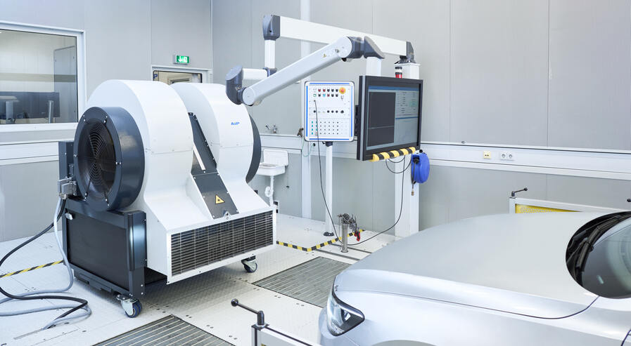 Fahrwindgebläse auf Prüfstand